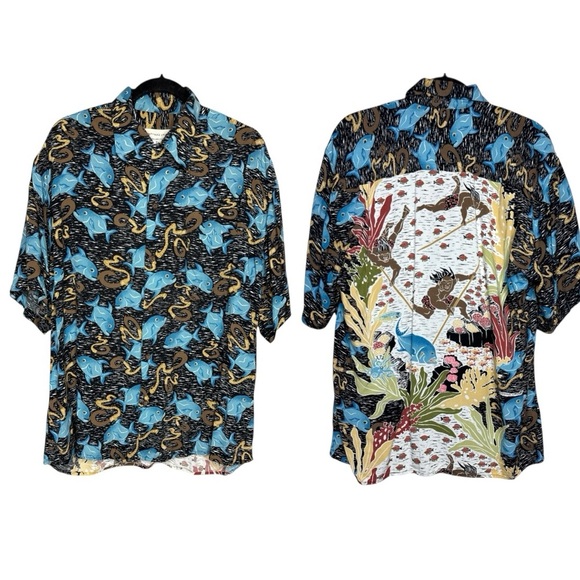 Vintage Rare Reyn Spooner Dietrich Varez Hawaiian Shirt Fish Print Size Small - Picture 1 of 15